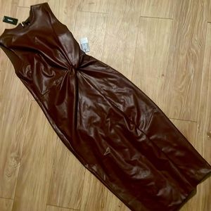 Express Pleather Bodycon Midi Dress NWT Size Small